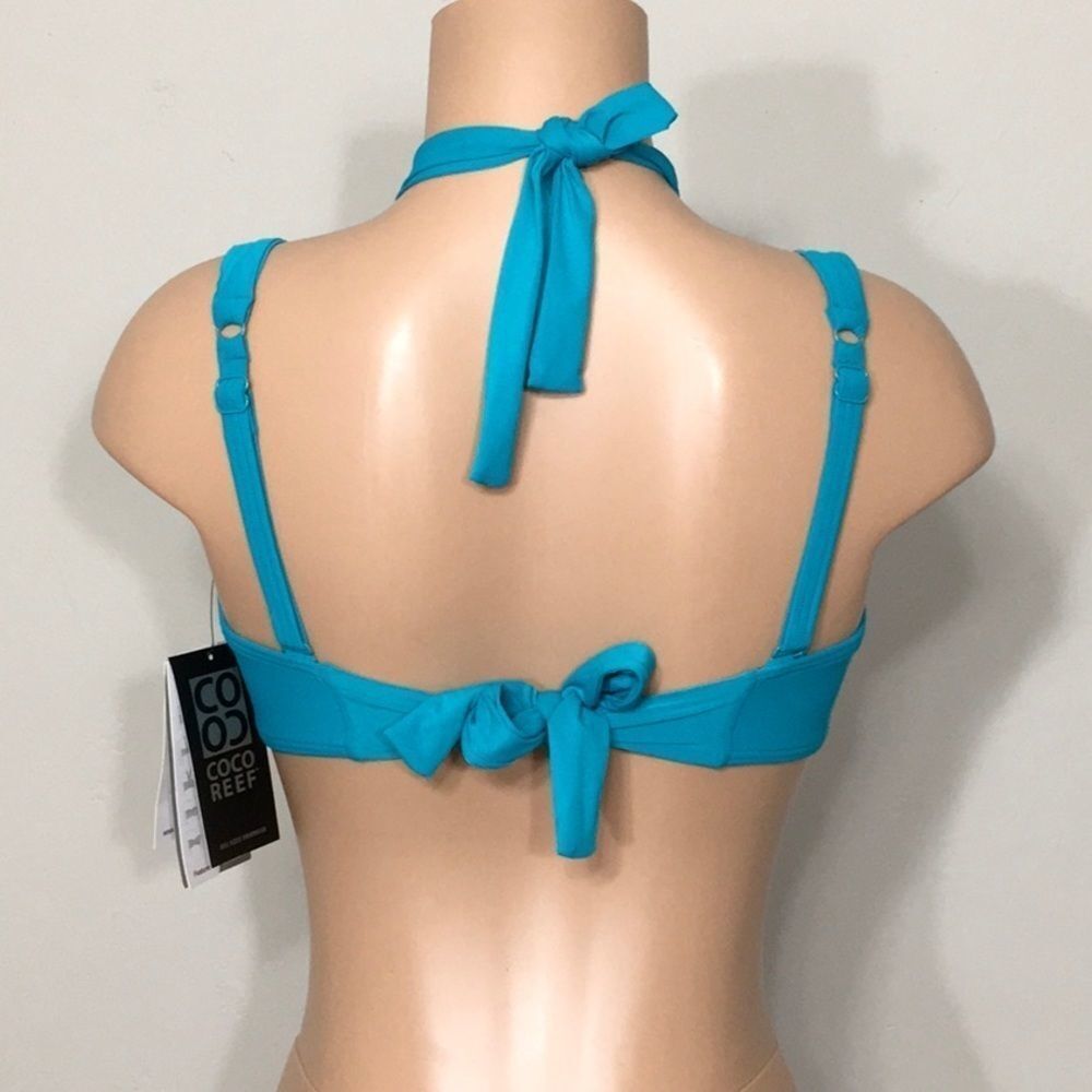 COCO REEF 5-way Bra Sized teal bikini top. 32/34D - Picture 8 of 11